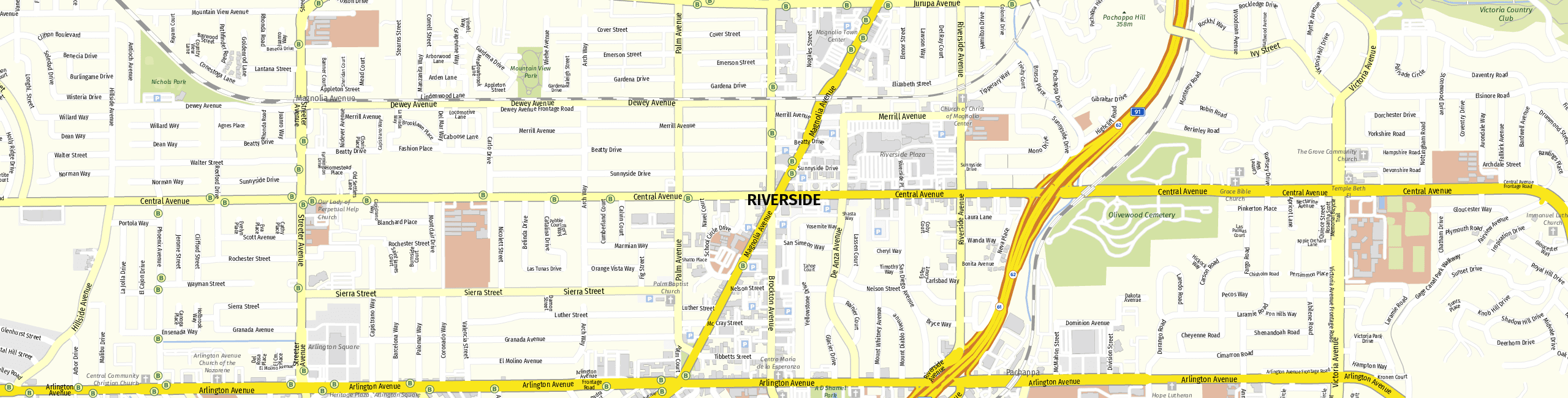 Stadtplan Riverside zum Downloaden.