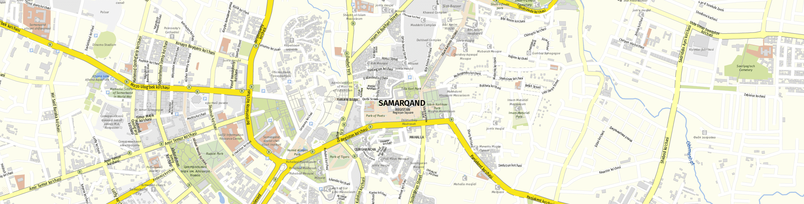 Stadtplan Samarqand zum Downloaden.