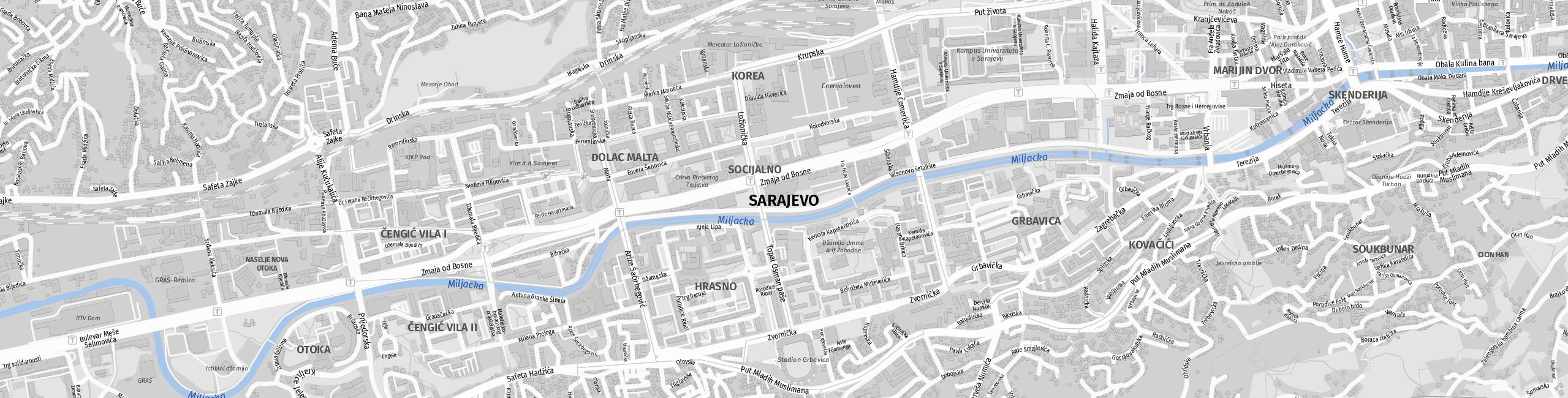 Stadtplan Sarajevo zum Downloaden.