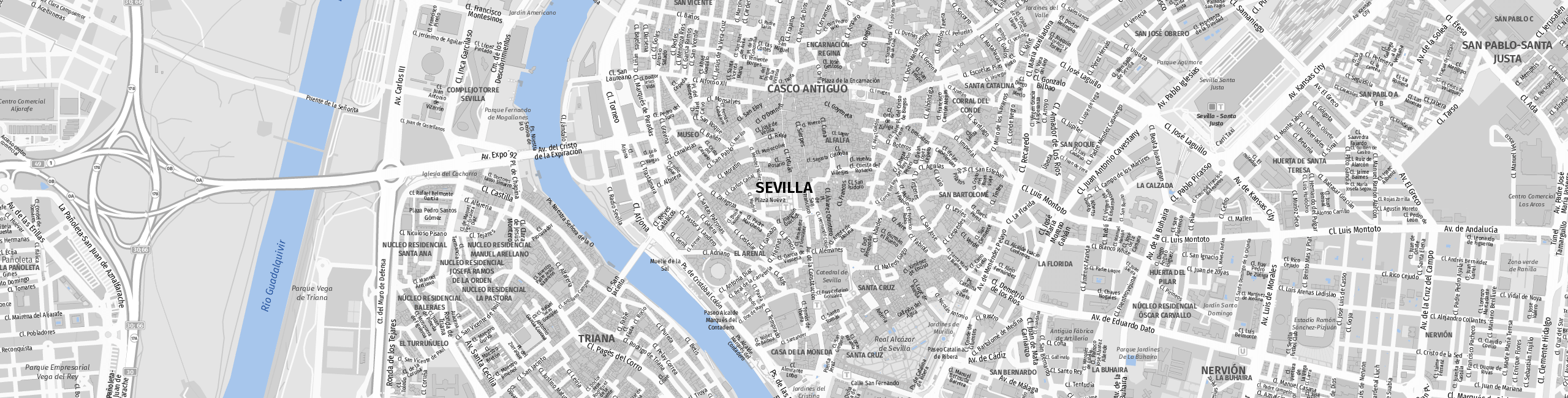 Stadtplan Sevilla zum Downloaden.