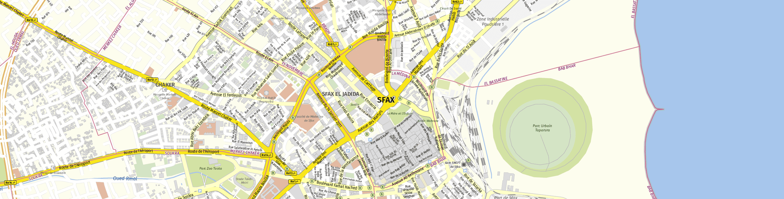 Stadtplan Sfax zum Downloaden.