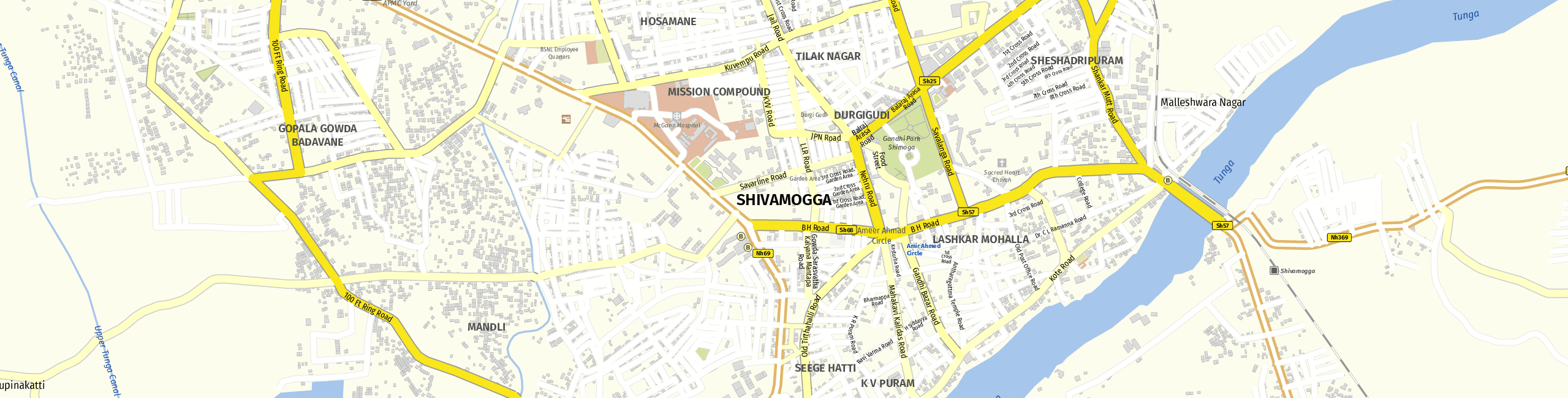 Stadtplan Shivamogga zum Downloaden.
