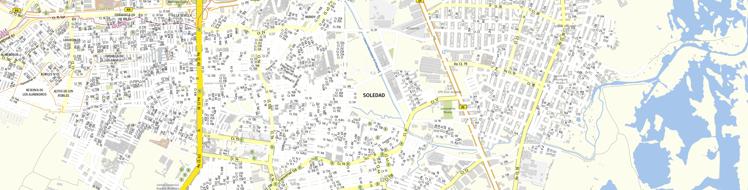 Stadtplan Soledad zum Downloaden.