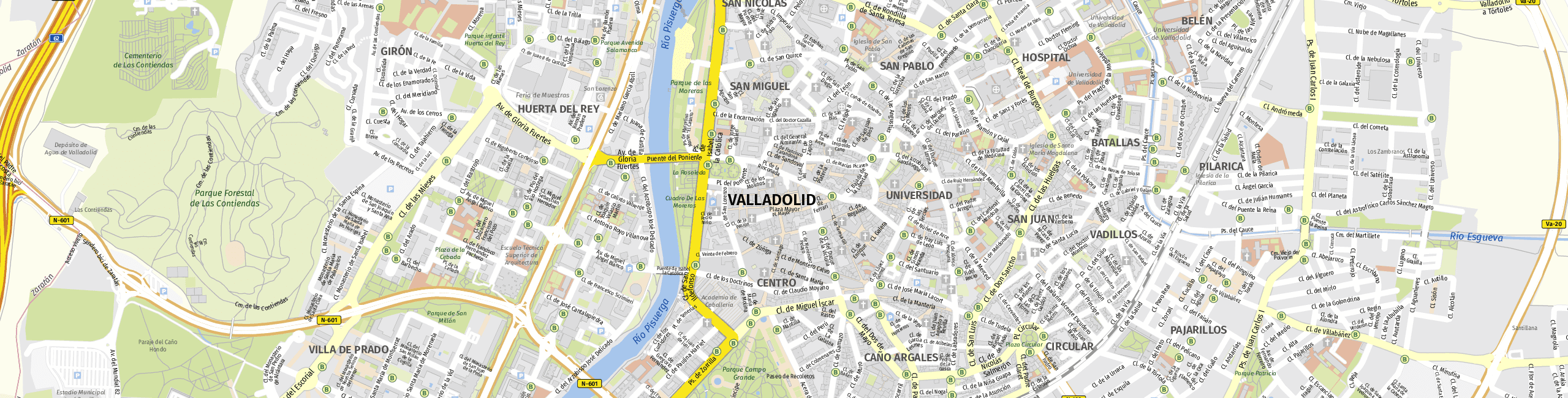 Stadtplan Valladolid zum Downloaden.