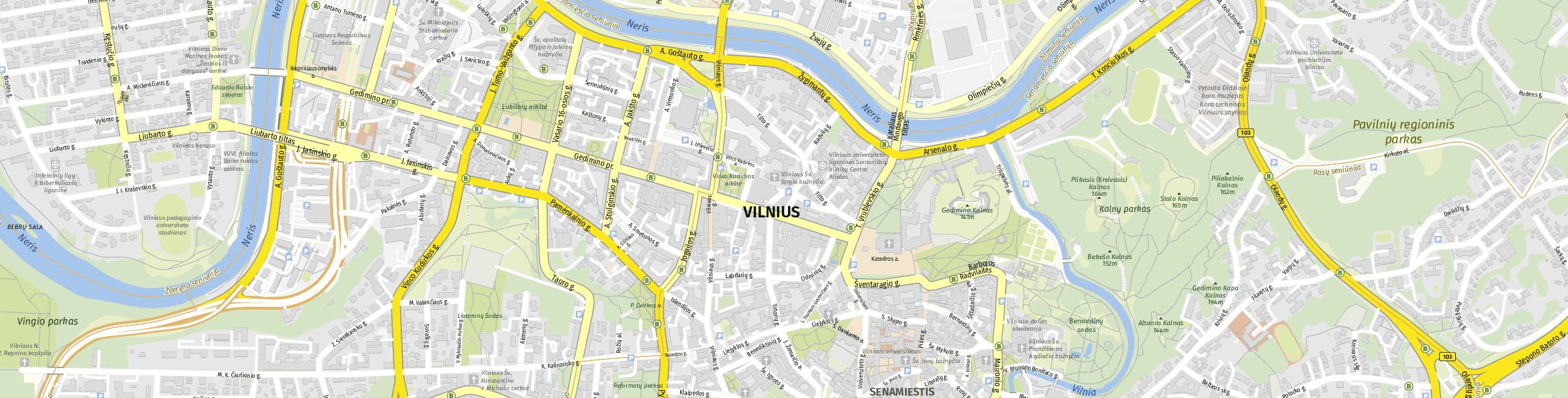 Stadtplan Wilna zum Downloaden.