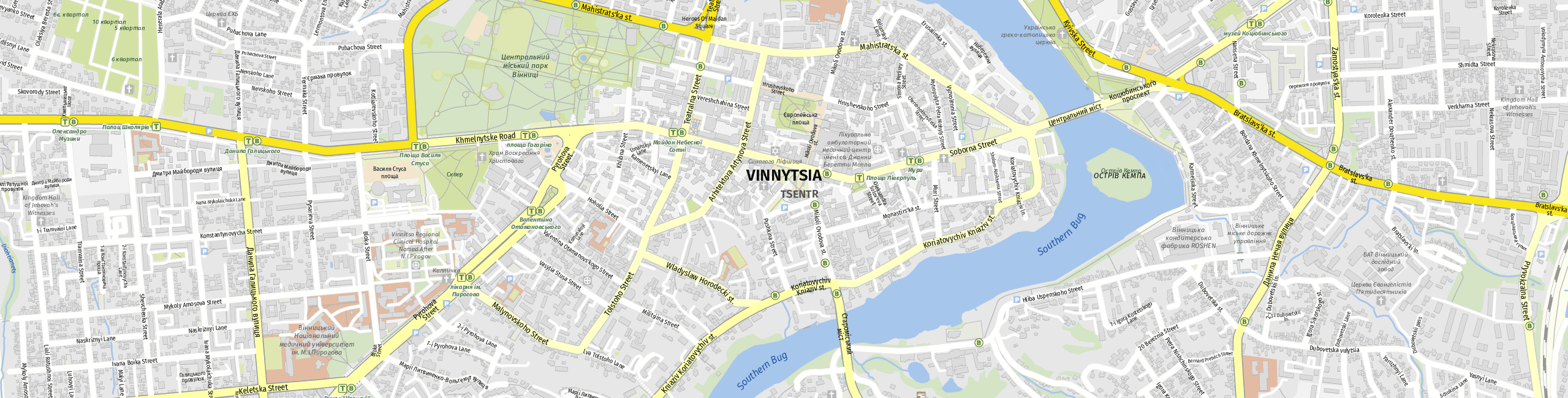 Stadtplan Vinnytsia zum Downloaden.