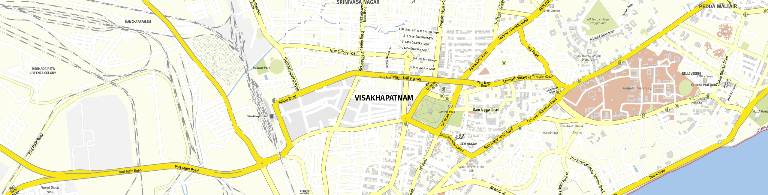 Stadtplan Visakhapatnam zum Downloaden.