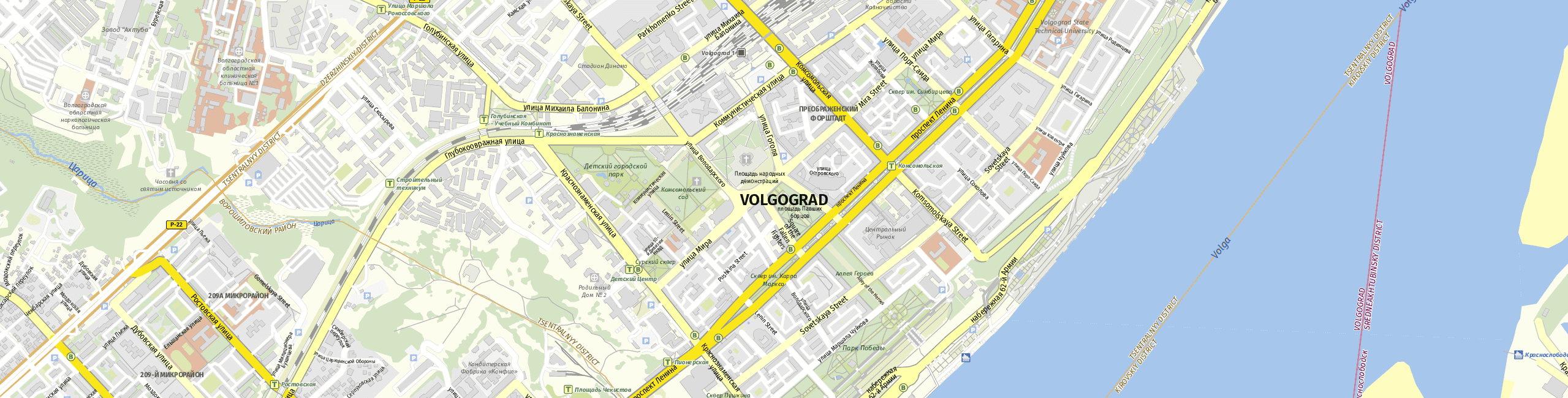 Stadtplan Wolgograd zum Downloaden.