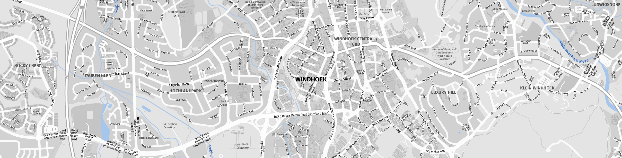 Stadtplan Windhoek zum Downloaden.