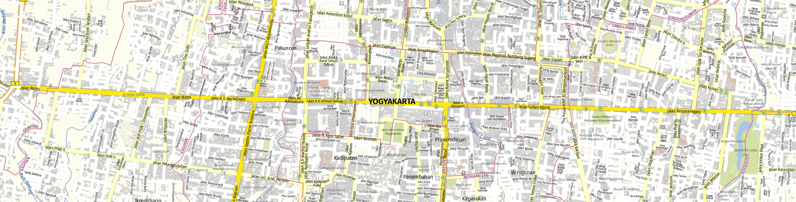 Stadtplan Yogyakarta zum Downloaden.