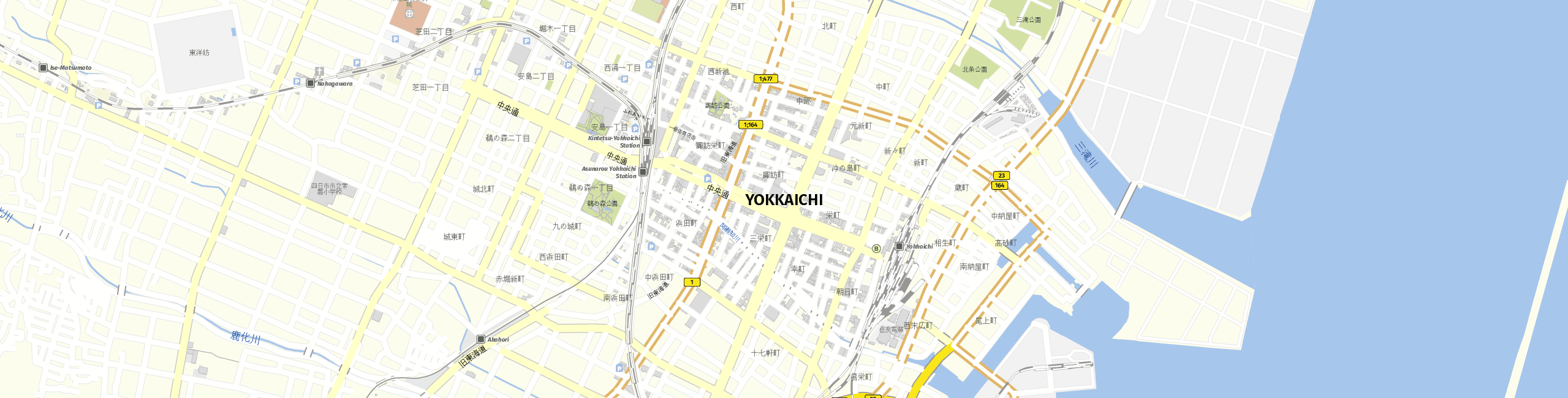 Stadtplan Yokkaichi zum Downloaden.