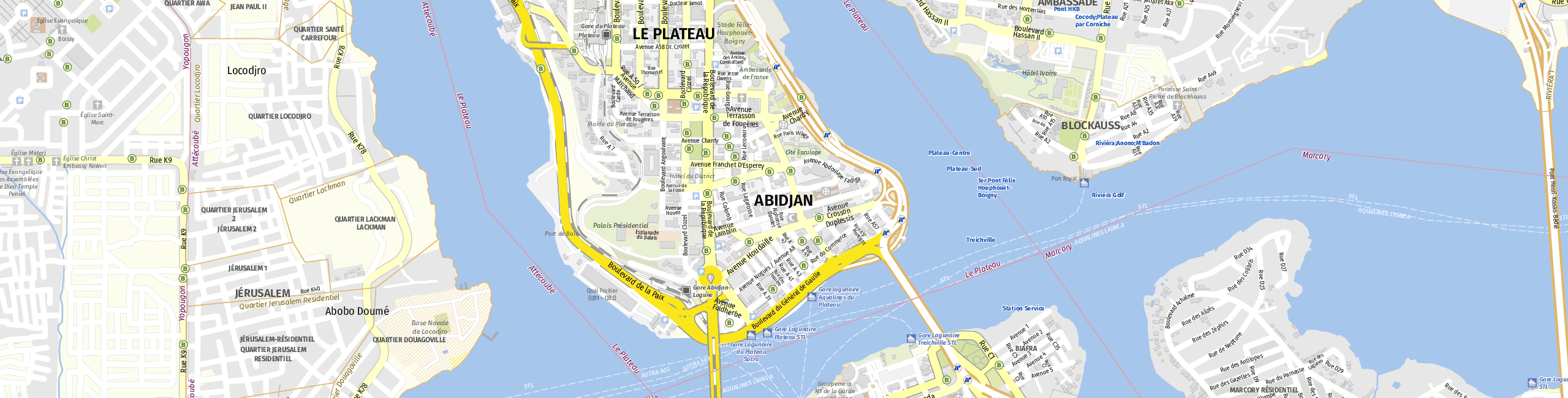 Stadtplan Abidjan zum Downloaden.