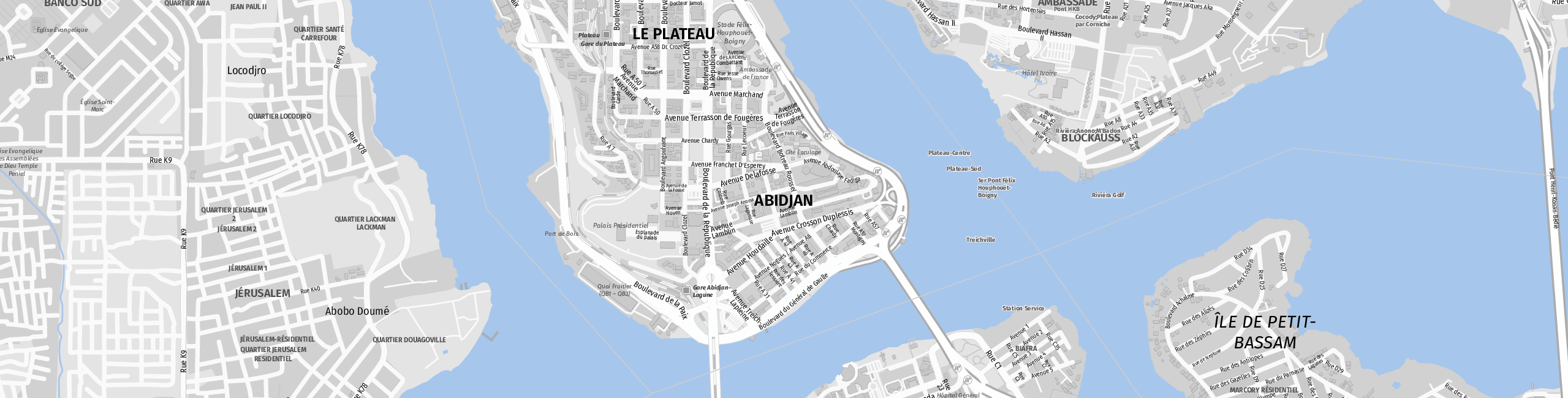Stadtplan Abidjan zum Downloaden.