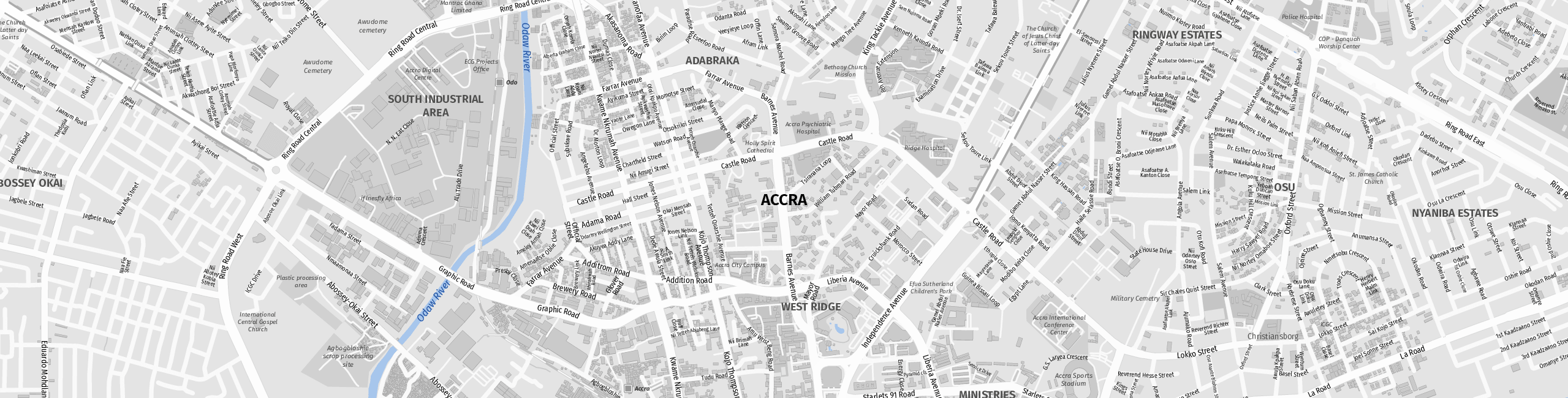 Stadtplan Accra zum Downloaden.
