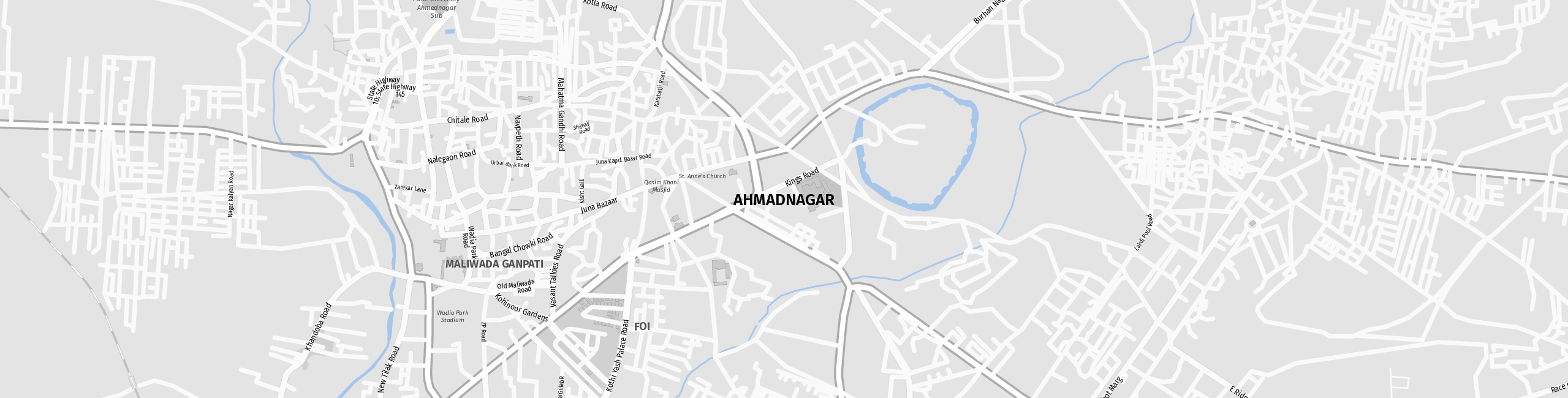 Stadtplan Ahmadnagar zum Downloaden.