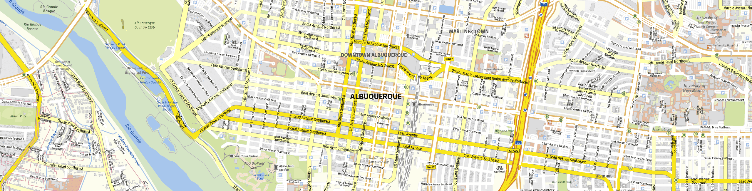 Stadtplan Albuquerque zum Downloaden.