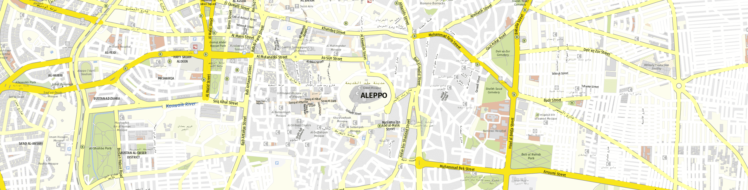 Stadtplan Aleppo zum Downloaden.