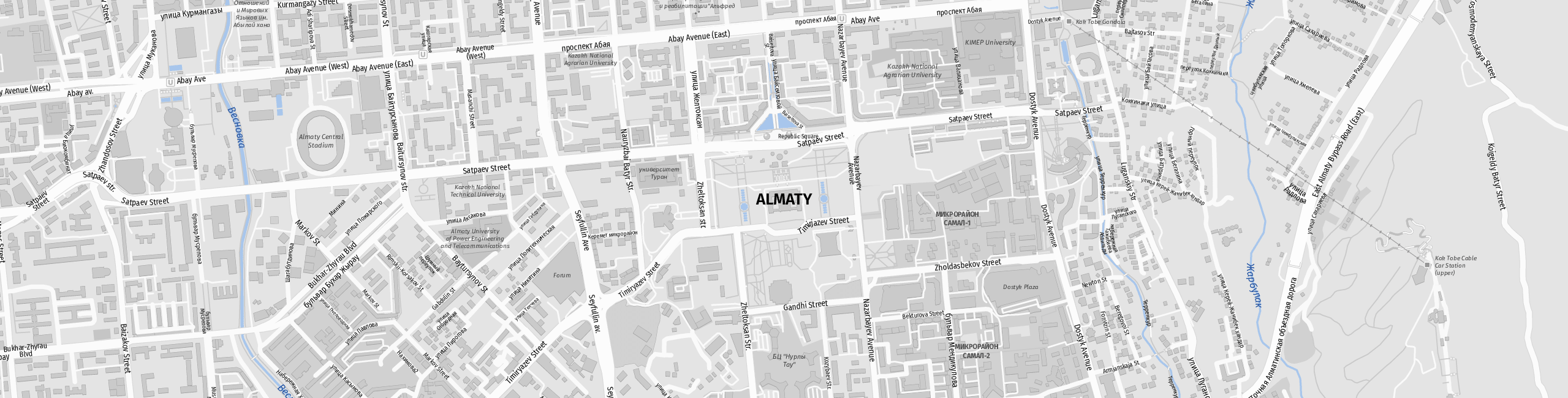 Stadtplan Almaty zum Downloaden.