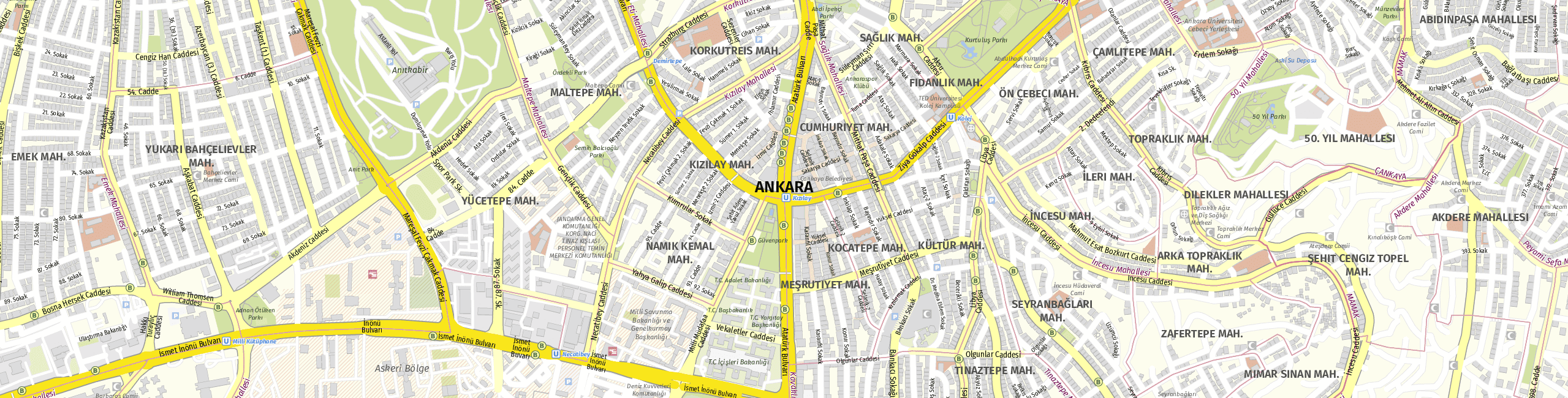Stadtplan Ankara zum Downloaden.