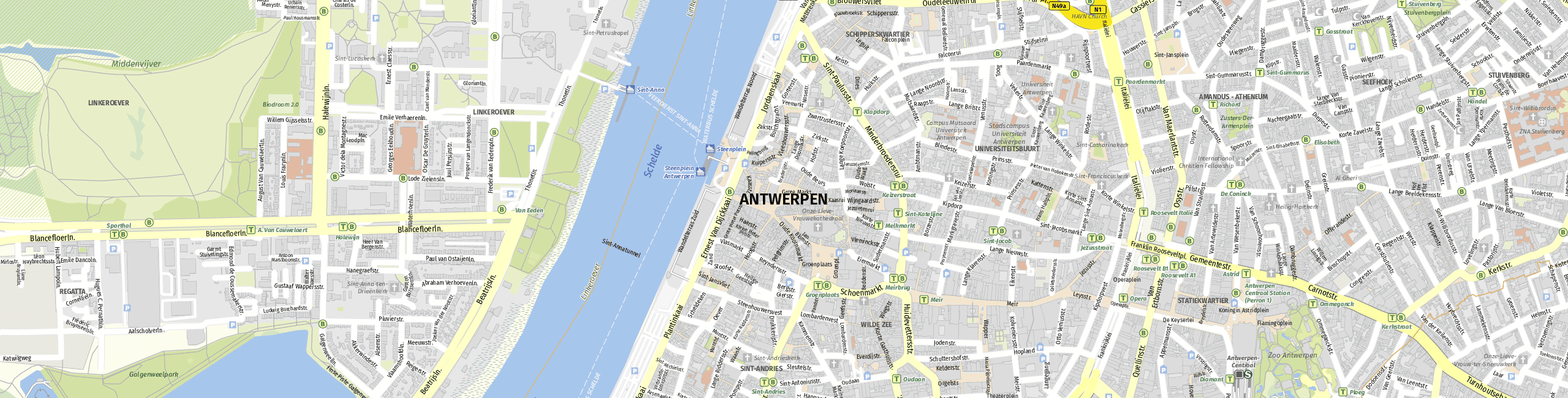 Stadtplan Anvers zum Downloaden.