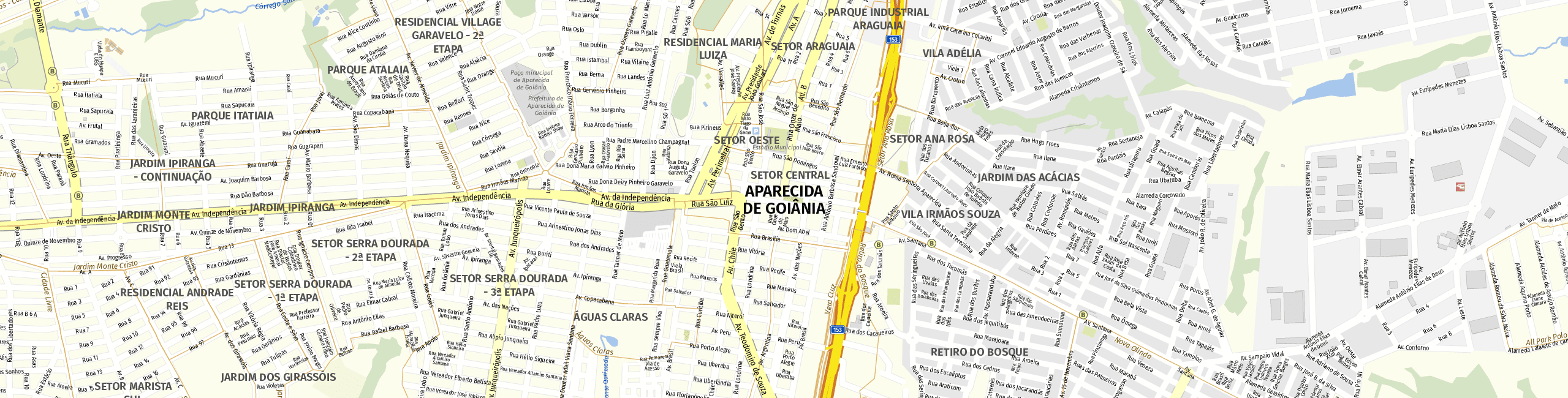 Stadtplan Aparecida de Goiânia zum Downloaden.