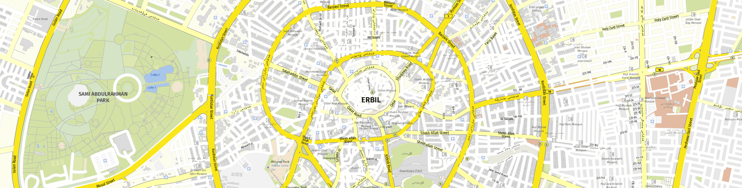 Stadtplan Arbil zum Downloaden.