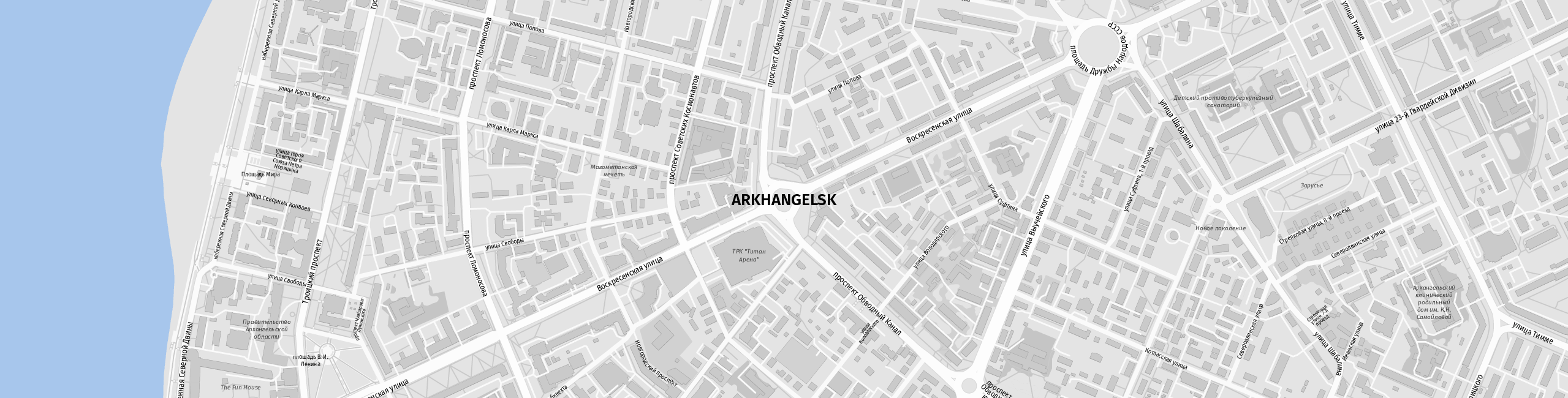 Stadtplan Arkhangelsk zum Downloaden.