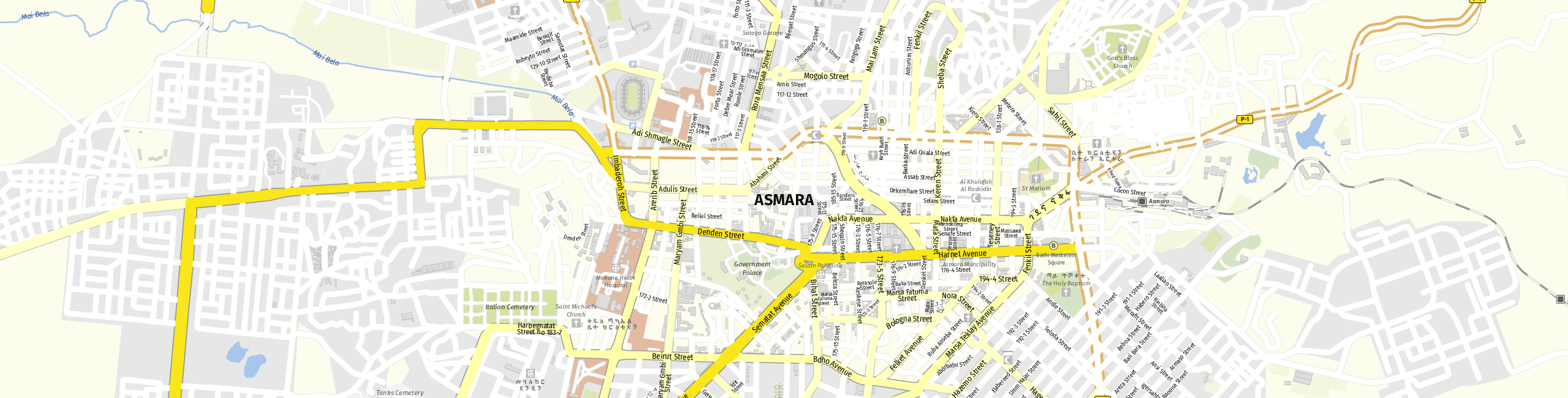 Stadtplan Asmara zum Downloaden.