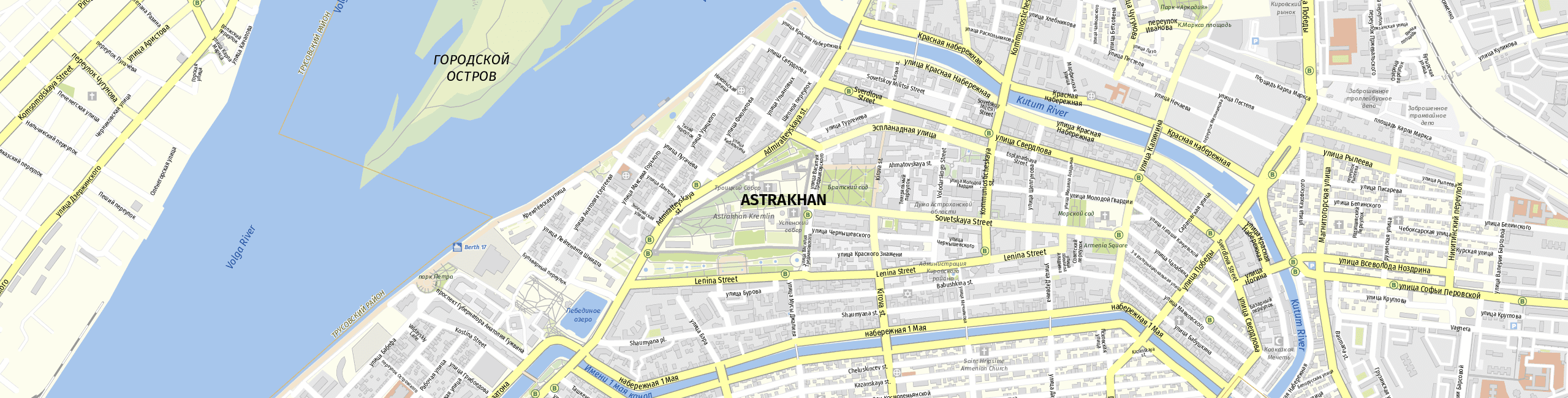 Stadtplan Astrakhan zum Downloaden.