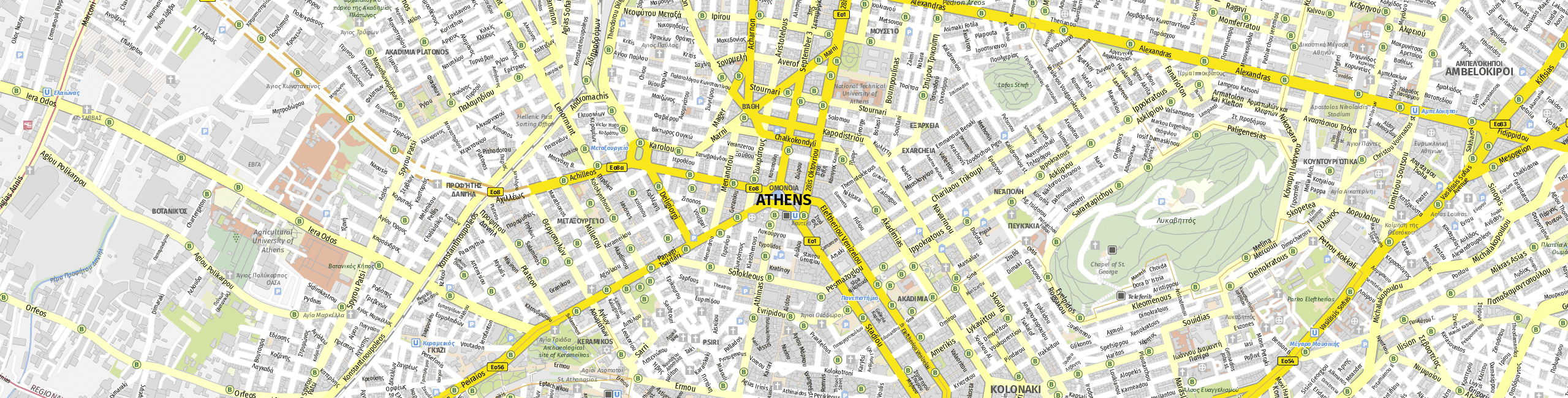 Stadtplan Athens zum Downloaden.