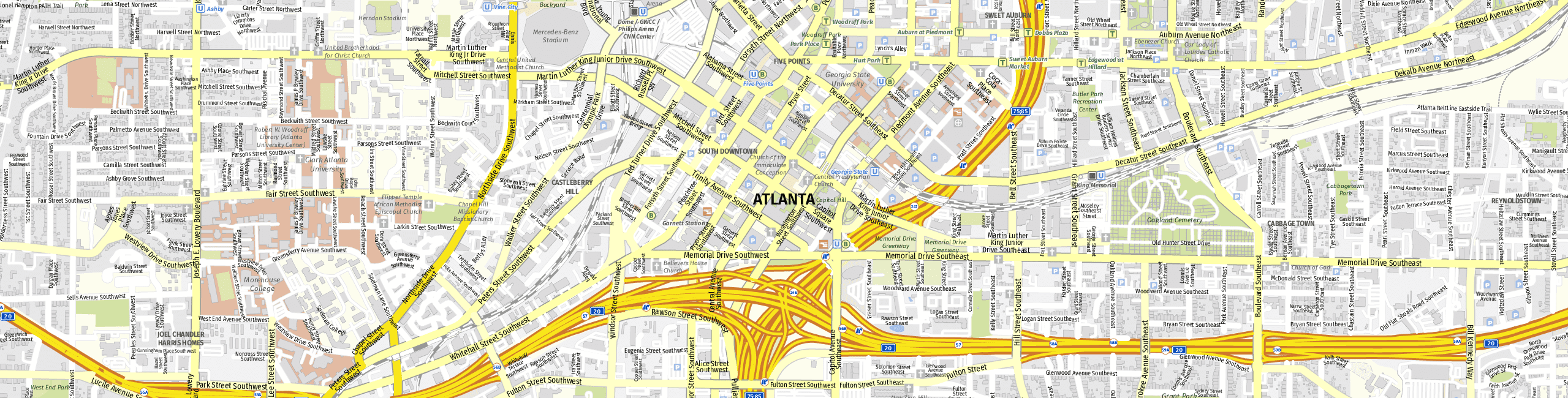 Stadtplan Atlanta zum Downloaden.