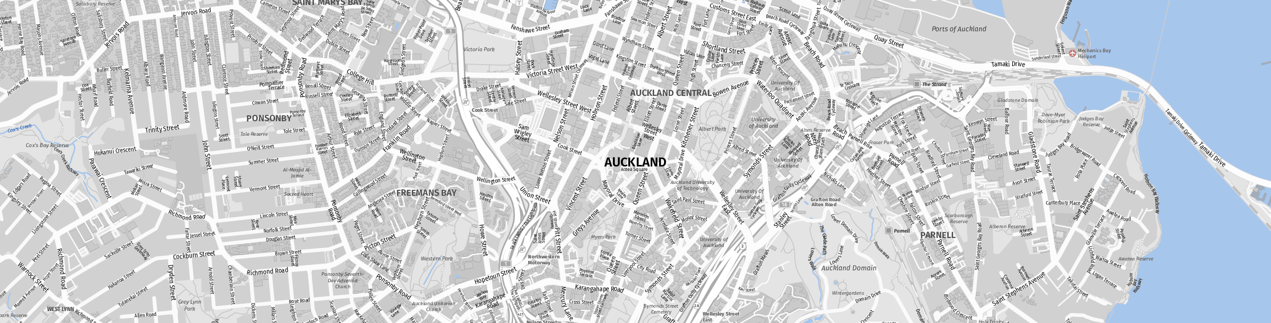 Stadtplan Auckland zum Downloaden.