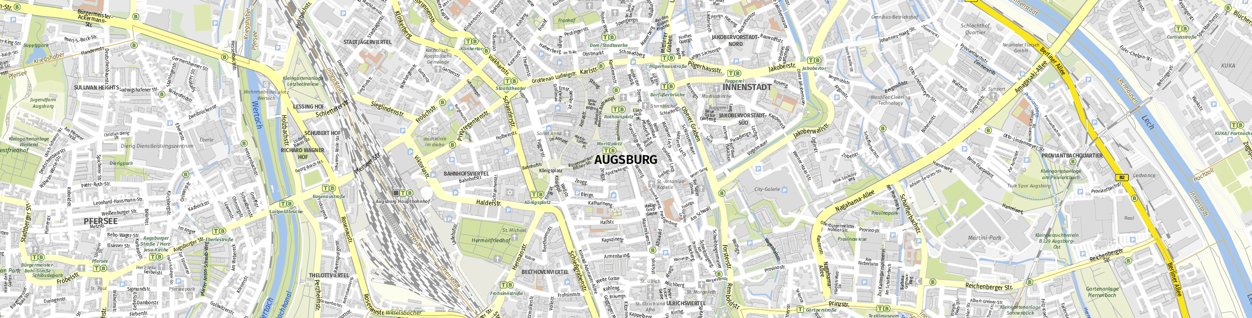 Stadtplan Augsburg zum Downloaden.