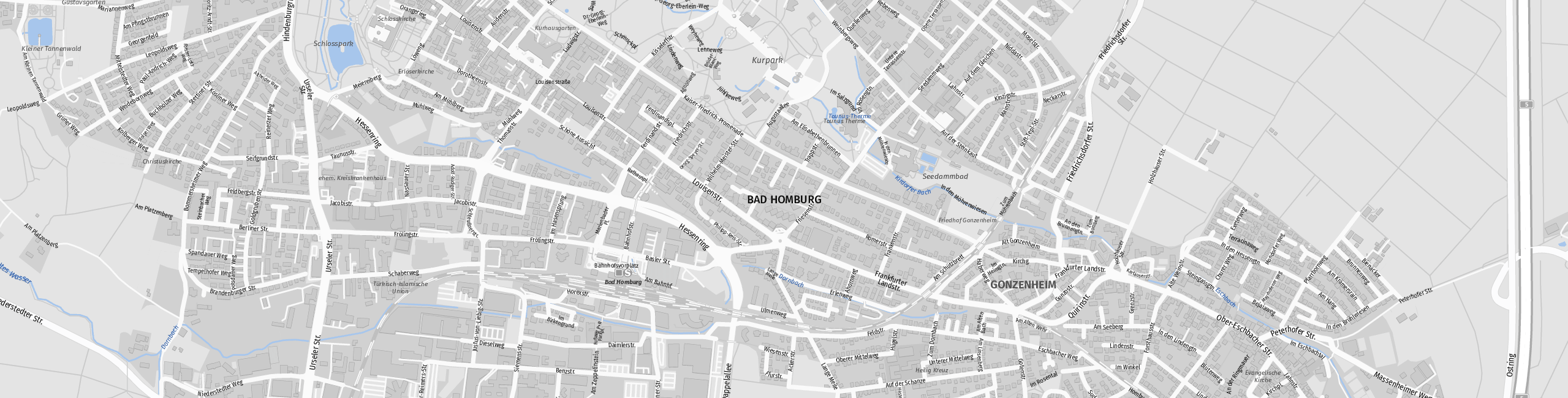 Stadtplan Bad Homburg vor der Höhe zum Downloaden.