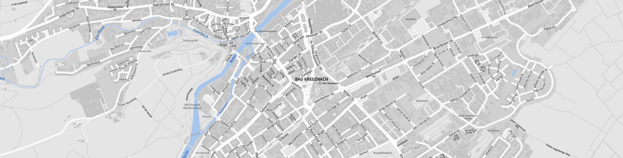 Stadtplan Bad Kreuznach zum Downloaden.