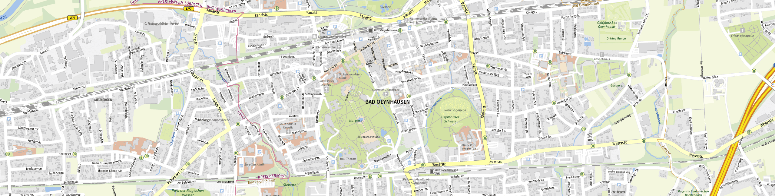 Stadtplan Bad Oeynhausen zum Downloaden.