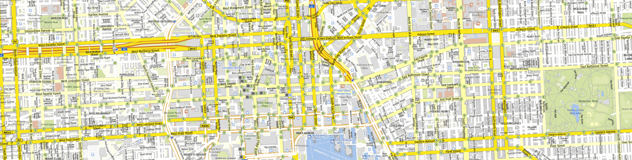 Stadtplan Baltimore zum Downloaden.