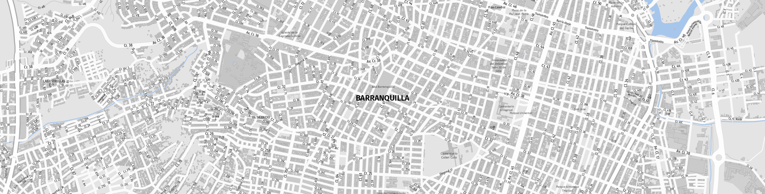 Stadtplan Barranquilla zum Downloaden.