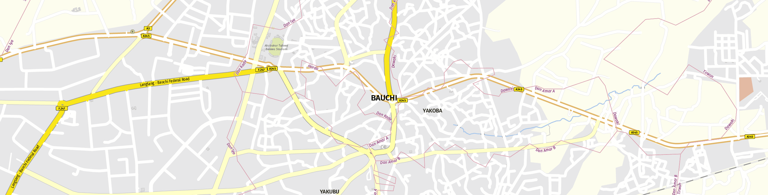 Stadtplan Bauchi zum Downloaden.