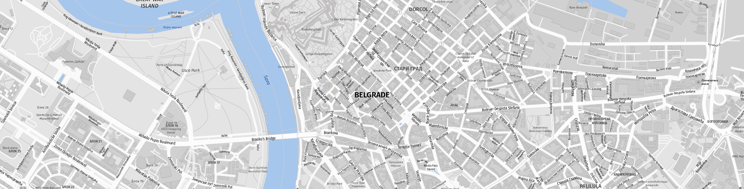 Stadtplan Belgrade zum Downloaden.