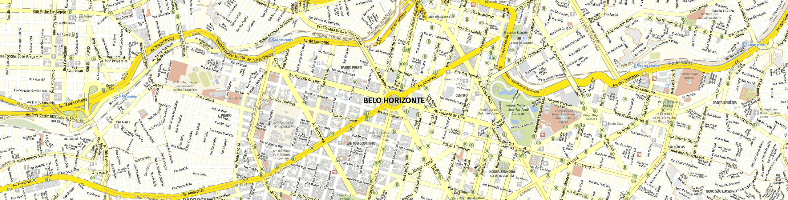 Stadtplan Belo Horizonte zum Downloaden.