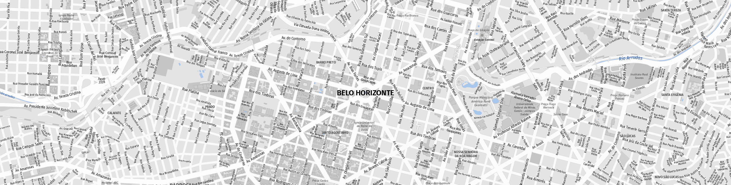 Stadtplan Belo Horizonte zum Downloaden.