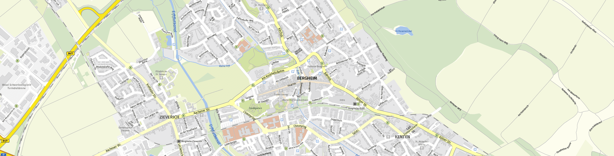 Stadtplan Bergheim zum Downloaden.