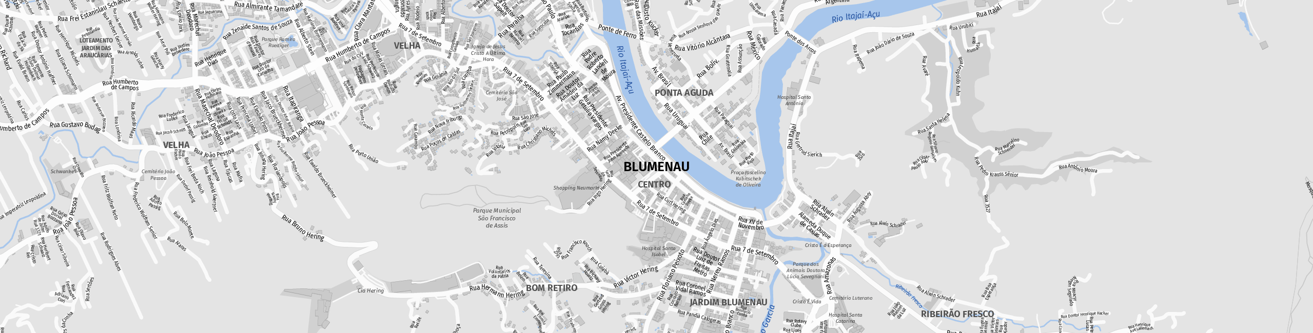 Stadtplan Blumenau zum Downloaden.