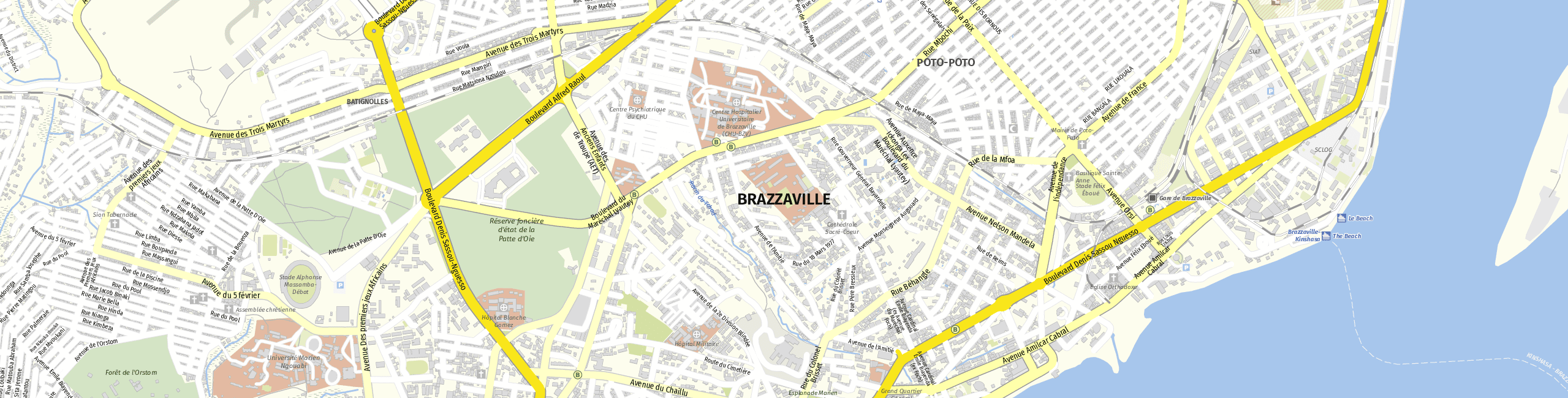 Stadtplan Brazzaville zum Downloaden.