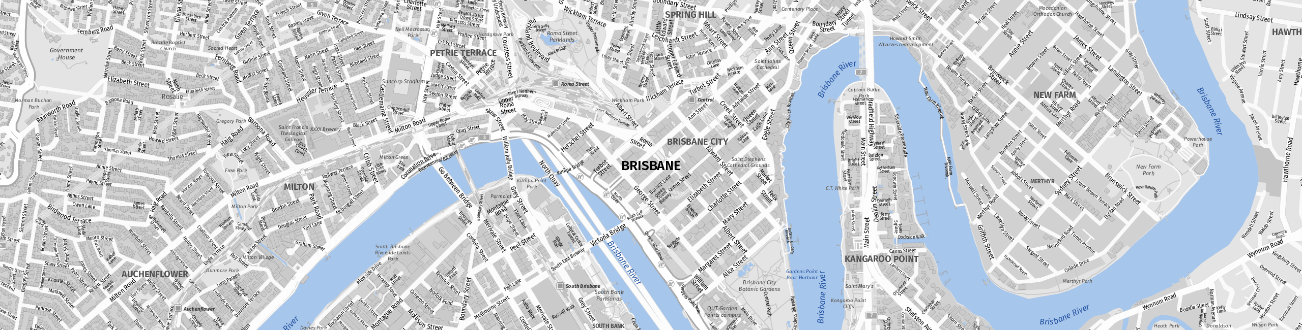 Stadtplan Brisbane zum Downloaden.