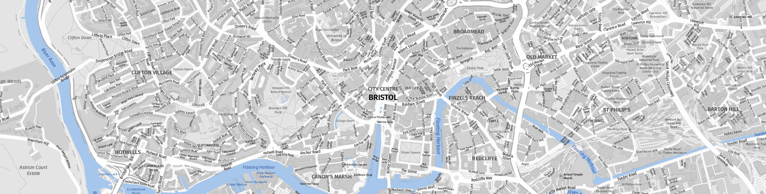 Stadtplan Bristol zum Downloaden.