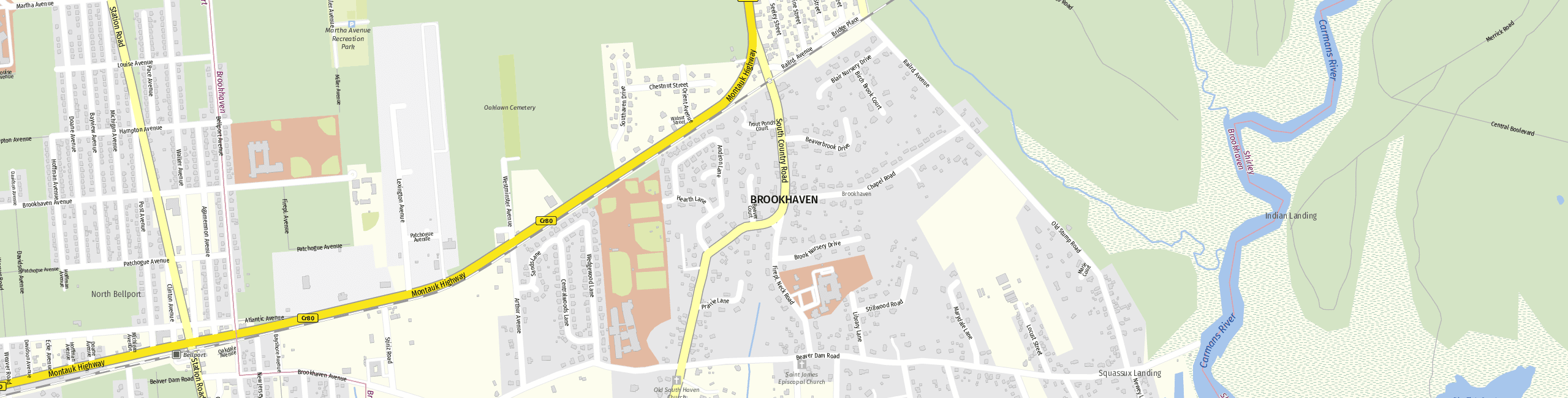 Stadtplan Brookhaven zum Downloaden.