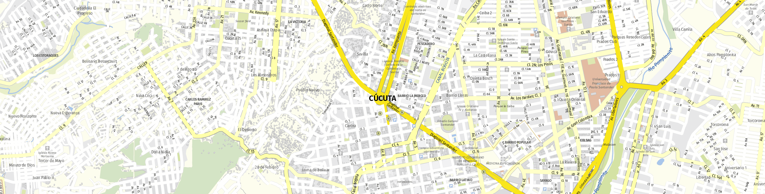 Stadtplan Cúcuta zum Downloaden.