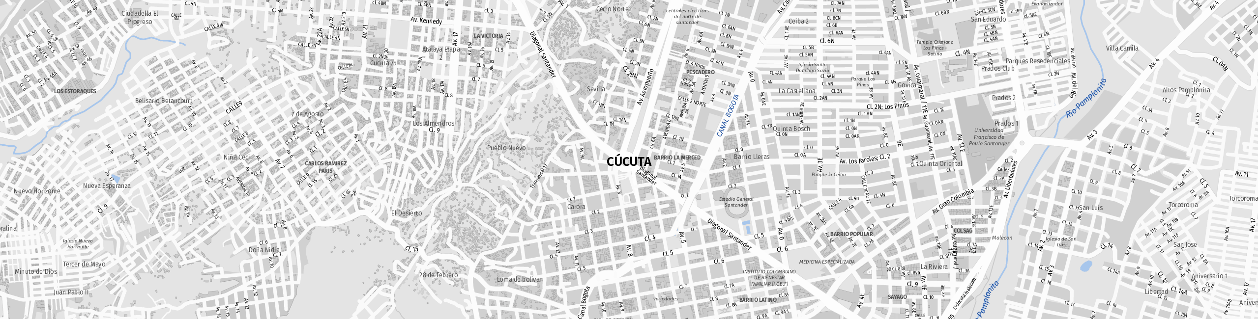 Stadtplan Cúcuta zum Downloaden.